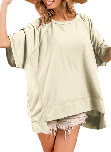 Dokotoo Women's Oversized Summer T-Shirt, High-Low Blouse