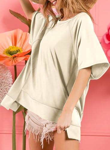 Dokotoo Women's Oversized Summer T-Shirt, High-Low Blouse