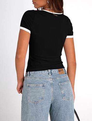 Square Neck Color Block Slim Fit Crop Top