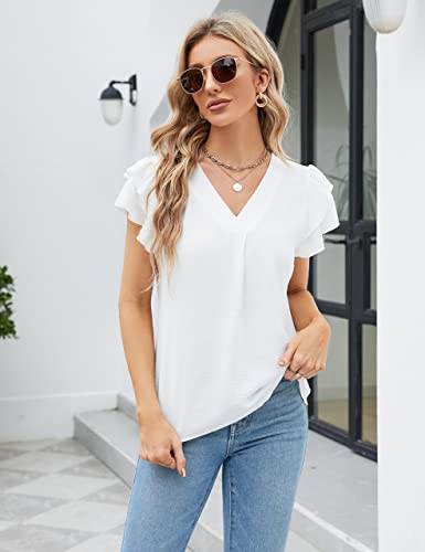 Blooming Jelly Women's Short Sleeve V-Neck Blouse