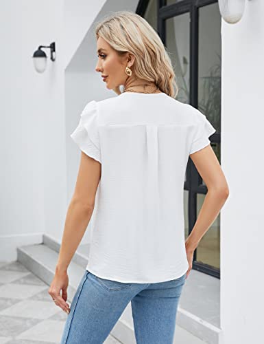 Blooming Jelly Women's Short Sleeve V-Neck Blouse