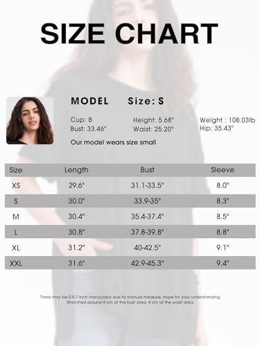 EXLURA Womens Oversized T Shirt Casual Short Sleeve Loose Maternity Tops Summer Crewneck Tunic Plus Size Gym Workout Top 2024 Black