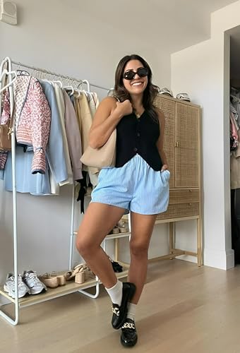 Bgylu Womens Sleeveless Knit Vest Top Loose Button Down V Neck Crochet Vest Sweater Tank Top Y2k Streetwear (Black-L)