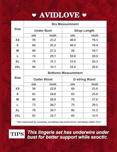 Avidlove Lingerie Set for Women with Garter Sexy Lace Lingerie Floral Print Push Up Lingerie(Blue,Medium)