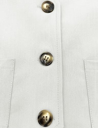 Fallorchid Women's Business Button Up Sleeveless Vest Crop Tops V Neck Jacket Waistcoat