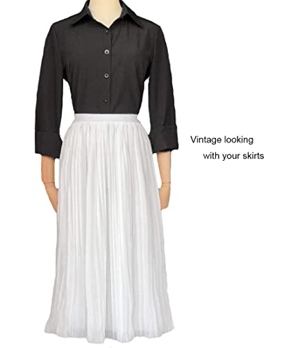 Gemolly Women's Basic Button Down Shirts Long Sleeve Plus Size Simple Cotton Stretch Formal Casual Shirt Blouse Black S