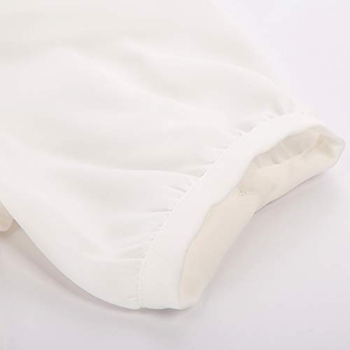 Button Down Shirts for Women Short Sleeve Casual Blouse Loose V Neck Office Elegant Tops White XXL