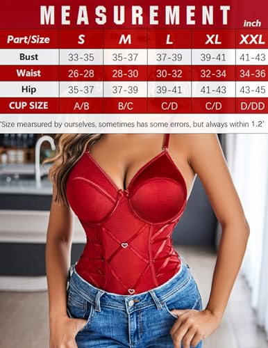 Avidlove Lingerie Sets for Women Garter Lingerie Set Sexy Lingerie Valentine Lingerie Womens Lingerie Set Garter Wine Red