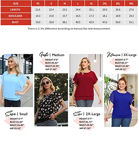 VIISHOW Women's Loose Casual Short Sleeve Chiffon Top T-Shirt Blouse White XXL