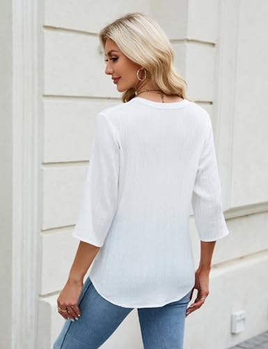 Blooming Jelly Womens Button Down Shirts Lace Crochet Work Blouses Business Casual Tops 2024 (X-Large, White)