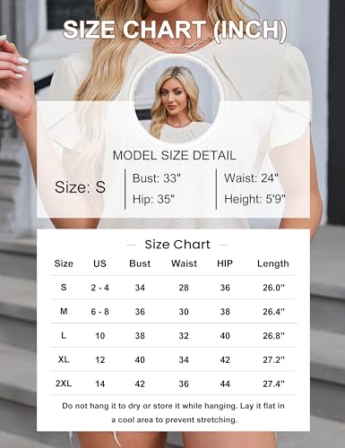 Blooming Jelly Womens Dressy Casual Blouses Business Short Sleeve T Shirts Crewneck Work Tops Pleated Waffle Kint Summer Tee Dark Cyan