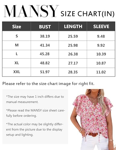 Womens Tops Dressy Casual 2023, Floral Print V Neck Red Blouses Button-Down Shirts Summer Clothes Beach Vocation