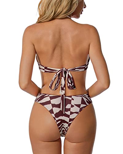 OMKAGI Sexy Thong Bikini Set for Women Swimsuit Push Up String Brazilian Bathing Suits(S,3-Zebra Print)