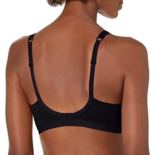Warner's Blissful Benefits Wireless Lightly Lined Bra with Seamless Stretch, Black, Large