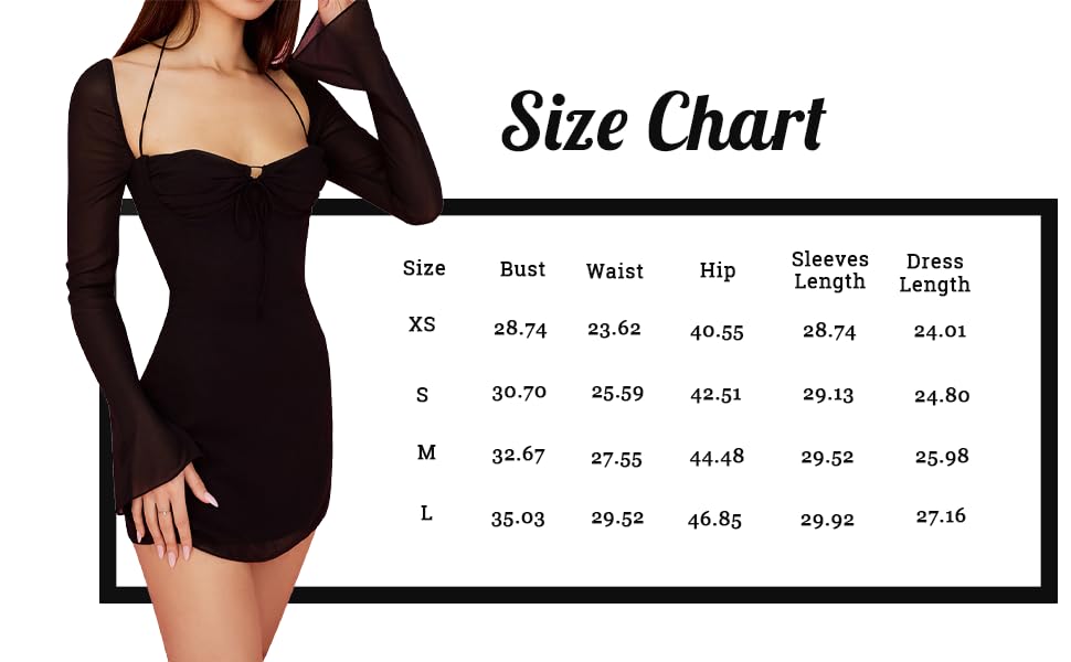 Zebaexf Women's Mesh Dress Long Puff Sleeve Mini Bodycon Party Clubwear for Women S