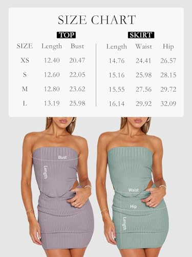 LILLUSORY 2 Piece Outfits for Women Sexy Skirt Matching Sets Short Summer Vacation Two Piece Going Out Comfy Body Con Suit Green