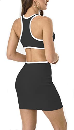 NauLon Womens Sexy Cut Out Waist Open Back Bodycon Dress Ribbed Party Club Mini Dresses (S, Mini-Black)