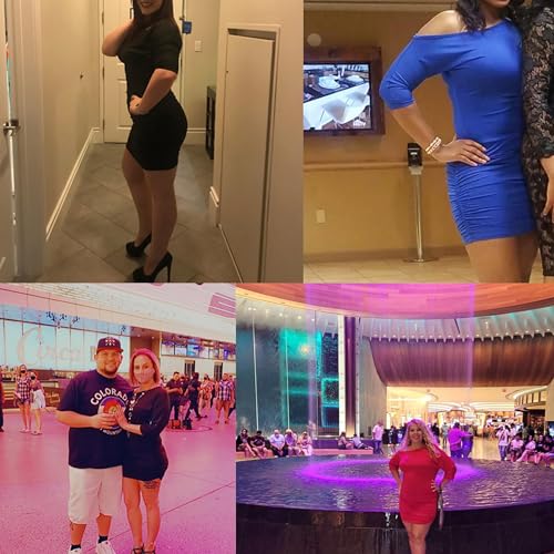 Anxihanee Women's Sexy Off The Shoulder Slope Neck Short Sleeve Ruched Bodycon Mini Club Dress (XXL, Black)