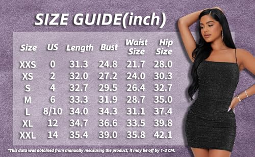Floerns Women's Glitter Sleeveless Ruched Party Clubwear Bodycon Mini Dress Pink XXL