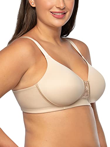 Vanity Fair Womens Full Figure Beauty Back Smoothing Bra, 4-way Stretch Fabric, Lightly Lined Cups Up To H Bra, Wirefree - Beige, 42DD US
