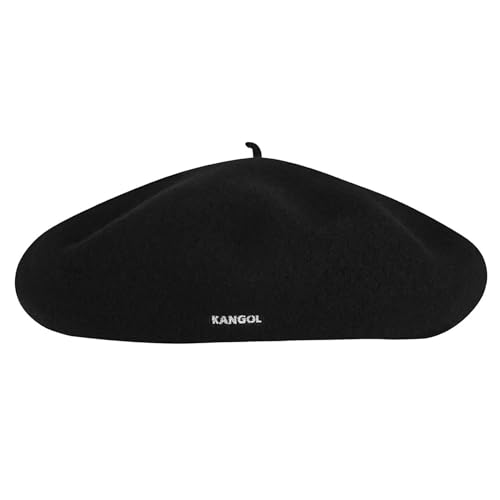 Kangol Anglobasque Wool Beret Hat for Women and Men, Medium, Black
