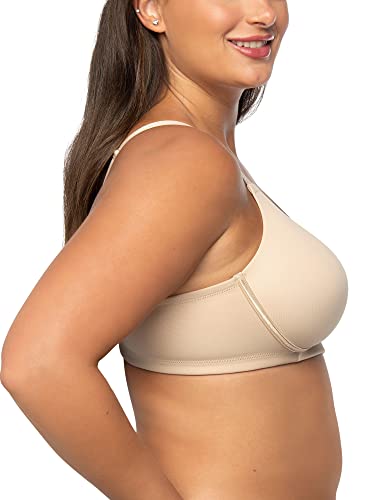 Vanity Fair Womens Full Figure Beauty Back Smoothing Bra, 4-way Stretch Fabric, Lightly Lined Cups Up To H Bra, Wirefree - Beige, 42DD US