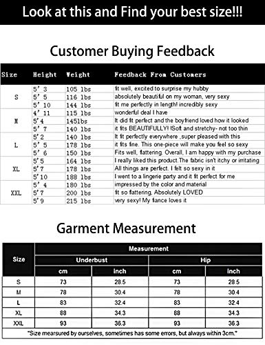 Avidlove Sexy Lingerie for Women V Neck Bodysuit One Piece Babydoll Cute Lingerie(Black,XS)