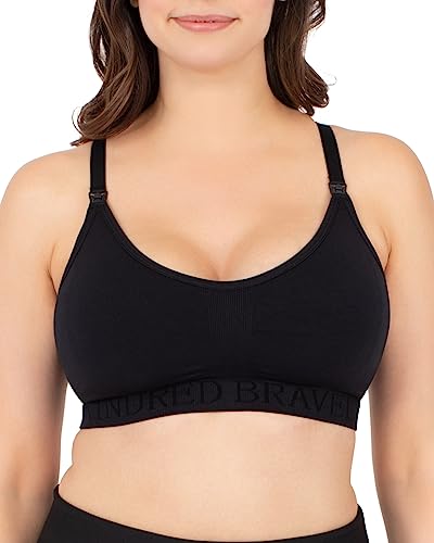 Kindred Bravely Sublime Nursing Sports Bra for Breastfeeding | Maternity Bras for Pregnancy, Nursing Bras for Breastfeeding (Black, Medium)
