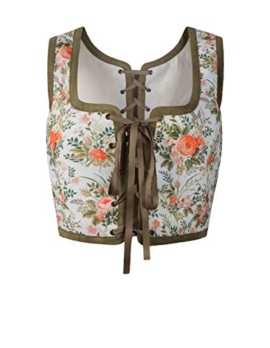 Reminisce Boutique Renaissance Corset Vintage Bodice Ren Faire (Flowers1, XL)