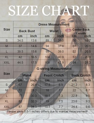 Avidlove Sexy Lingerie for Women Lace Chemise V Neck Summer Dresses (Black Medium)