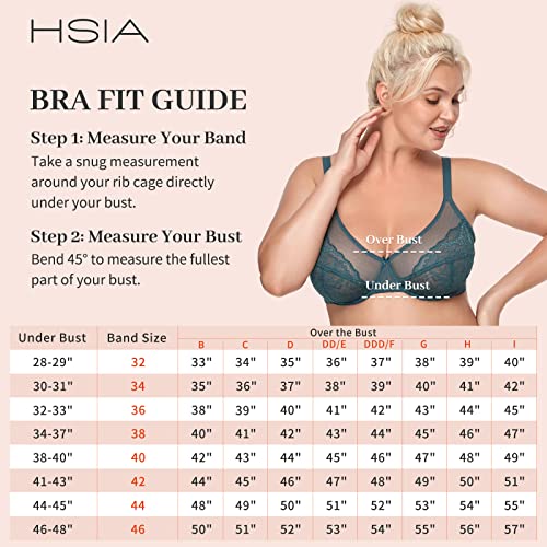 HSIA Minimizer Bras for Women Full Coverage Underwire Bras Plus Size,Lifting Lace Bra for Heavy Breast 38G