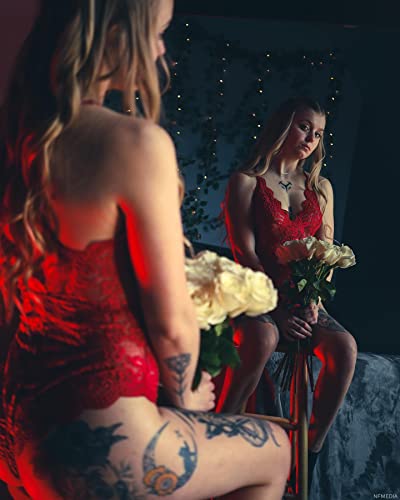 Avidlove Women Lingerie Bodysuit Christmas Red Lace Teddy Underwear Sexy Langery