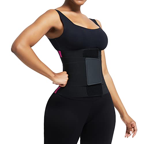 FeelinGirl Workout Waist Trainer Corset Weight Slimming Neoprene Sauna Sweatinging Vest Workout Postnatal Body Shaper for Women Rose Red M