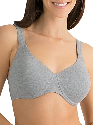 Fruit of the Loom Women's Anti-Gravity Wire-Free Bra, Heather Grey, 42DD