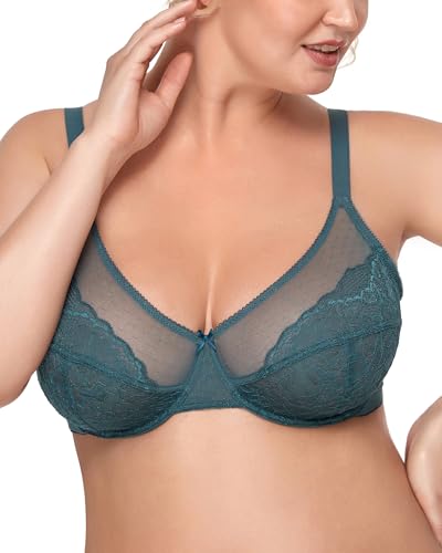 HSIA Minimizer Bras for Women Full Coverage Underwire Bras Plus Size,Lifting Lace Bra for Heavy Breast 38G