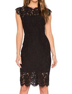 Elegant Black Lace Floral Cocktail Dress for Women