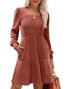 Burnt Orange Long Sleeve Fall Wedding Dress