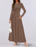 ZESICA Women's Fall Maxi Dress with Pockets