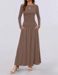 ZESICA Women's Fall Maxi Dress with Pockets