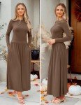 ZESICA Women's Fall Maxi Dress with Pockets