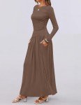 ZESICA Women's Fall Maxi Dress with Pockets