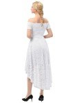 Lace Hi-Lo Off Shoulder Cocktail Dress - White