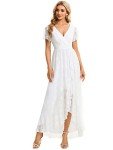 Elegant Lace V-Neck Ruffle Maxi Dress in White