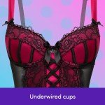 Cherry Satin Push-Up Basque Corset Lingerie