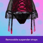 Cherry Satin Push-Up Basque Corset Lingerie