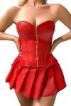 Punk Rock Faux Leather Corset Set for Women