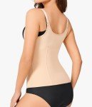 ZOPEUSI Women Waist Trainer Corset Tummy Control Zipper Vest Workout Body Shaper Cincher Tank Top with Straps… Beige