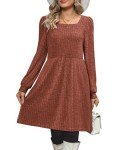OFEEFAN Women's Long Sleeve Winter Dress - Caramel