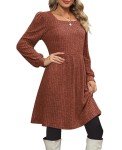 OFEEFAN Women's Long Sleeve Winter Dress - Caramel