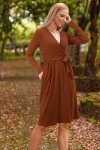 Trendy V-Neck Long Sleeve Sweater Dress with Pockets